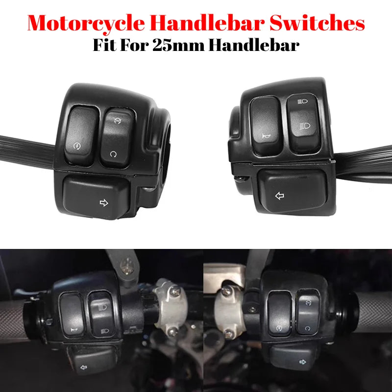 Motorcycle 1" 25mm Handlebar Switches Control And Wiring Harness For Harley Softail 1996-2012 Dyna Sportster XL 883 1200 V-Rod