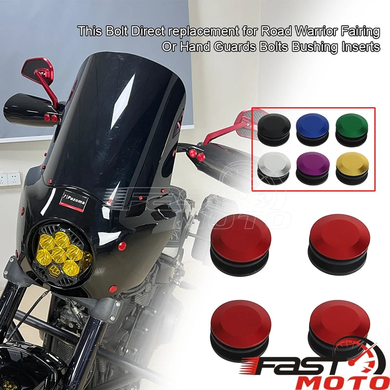 Motorcycle Club Style Fairing T25 Bolts Screws For Harley Softail Low Rider ST For Road Warrior Hand Guards Bolt Bushing Inserts