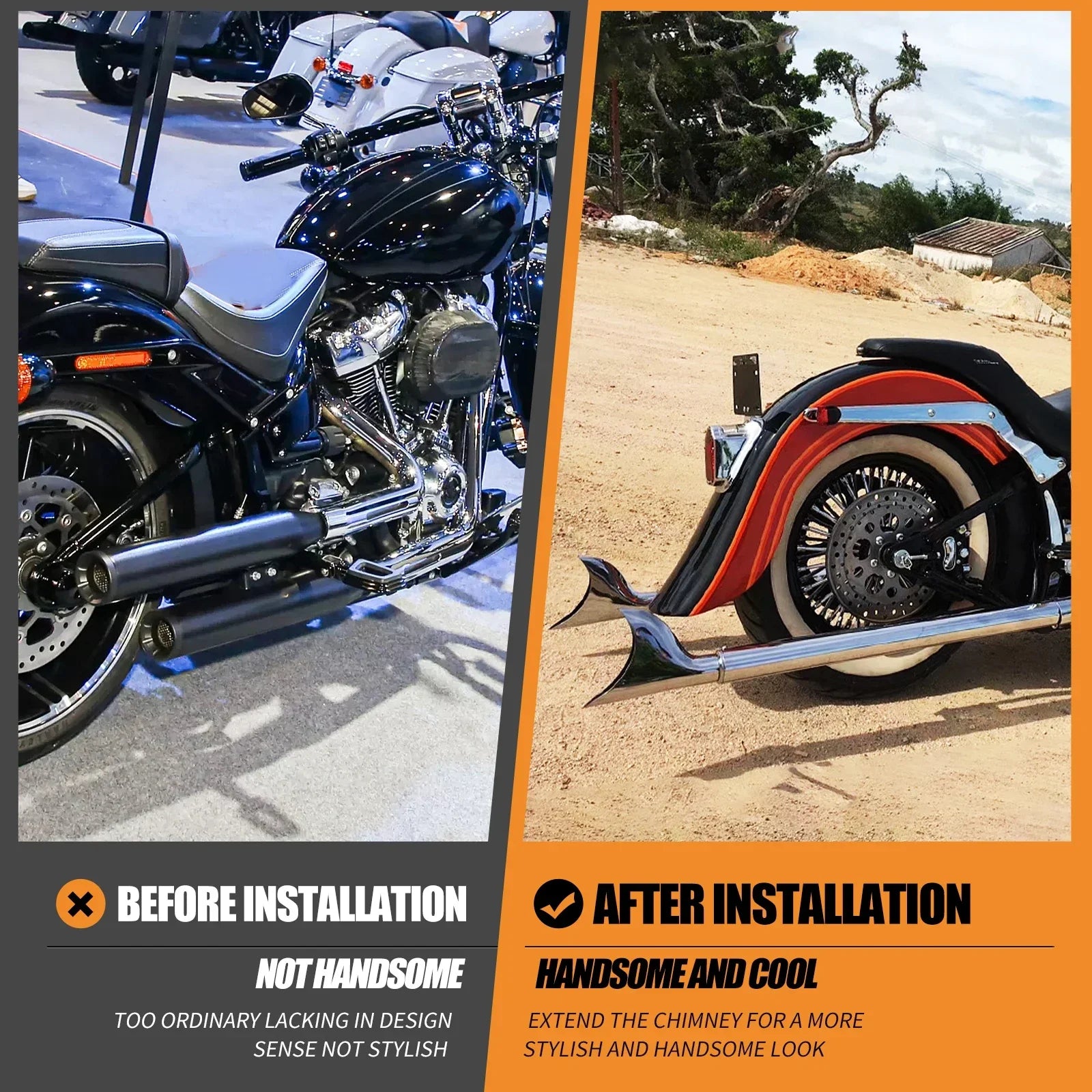 Motorcycle Exhaust Pipe Dual System Chrome For Harley Softail Breakout Slim FLS Fatboy FLSTF Deluxe FLSTN Standard FXST 07-2017