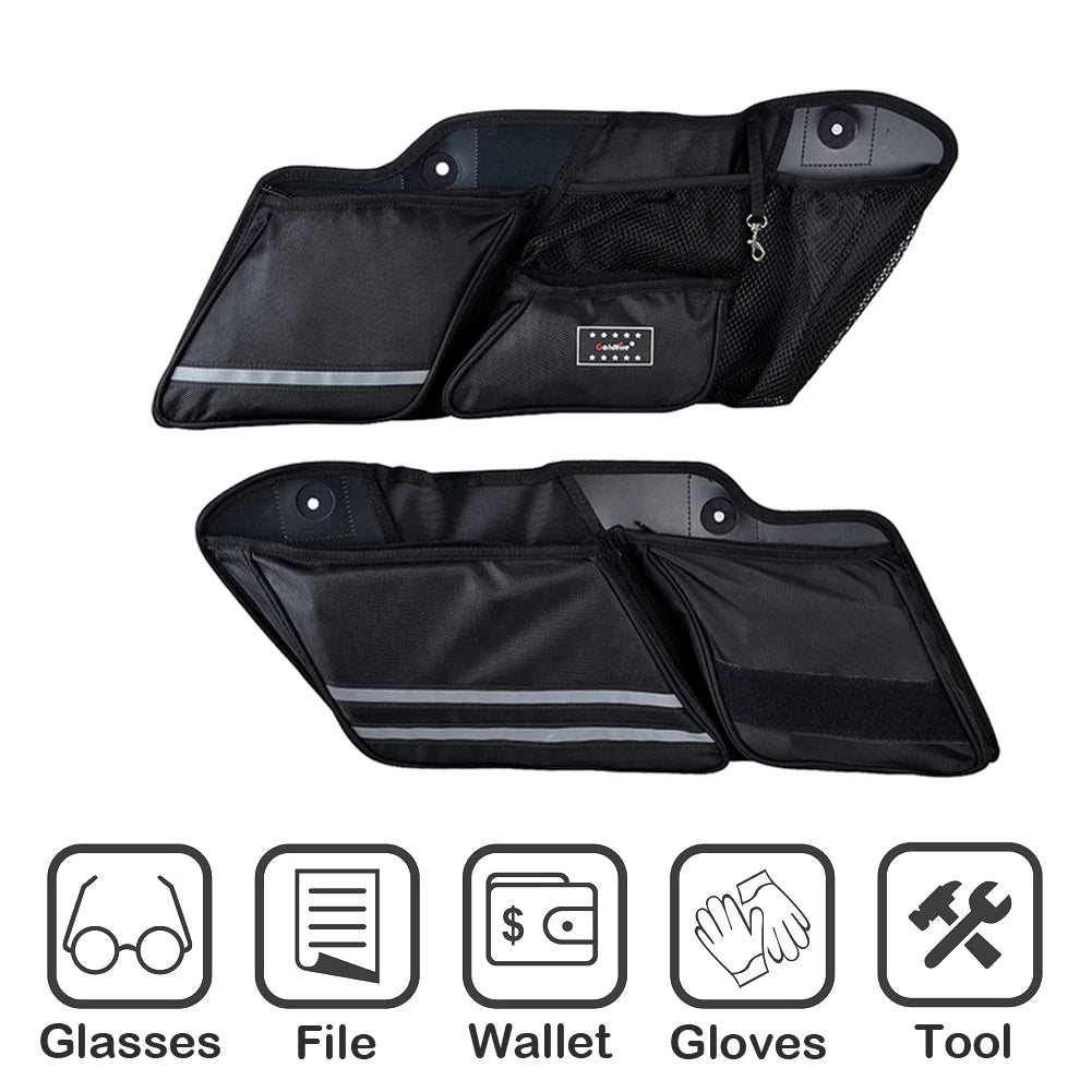 1Pair Motorcycle Hard Saddle Bags Organizers Inner Wall Storage bag For Harley 2014 - 2020 Street Glide Road King Road Glide