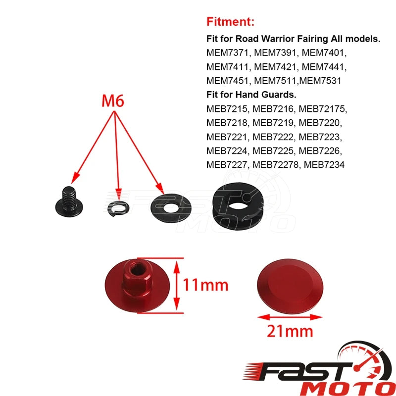 Motorcycle Club Style Fairing T25 Bolts Screws For Harley Softail Low Rider ST For Road Warrior Hand Guards Bolt Bushing Inserts