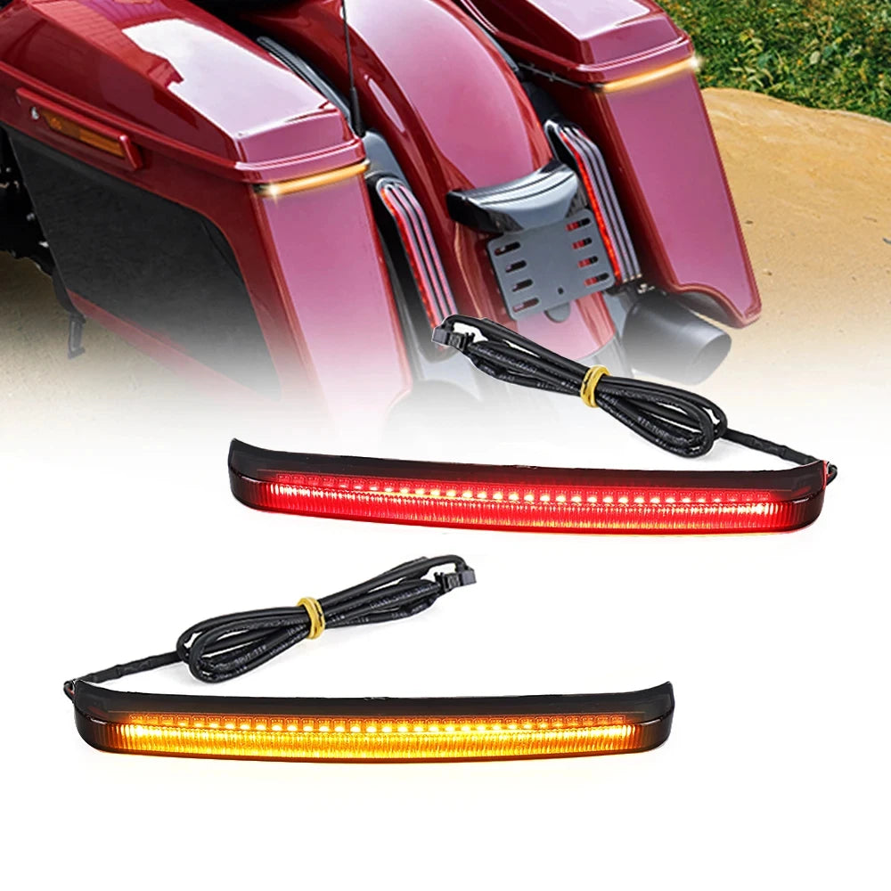 Motorcycle LED Saddlebag Brake Flowing Turn Signal Running Accent