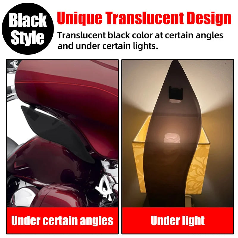 1 Pair Batwing Fairing Air Deflector Side Wing Windshield For Harley Touring Electra Street Tri Glide 2014 2015 2016-2019 2020