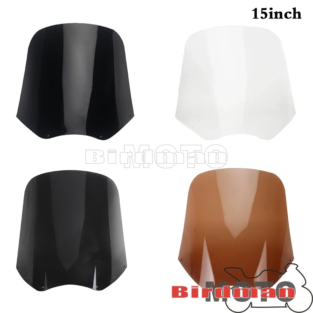 11" /15" Motorcycle Front Headlight Fairing Windshield For Harley Dyna Low Rider Street Bob Super Glide Softail Low Rider S