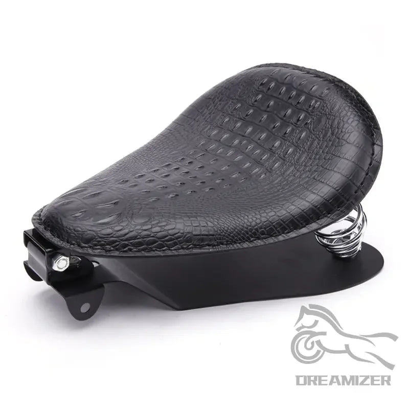 Motorcycle Retro Brown/Black Alligator Pattern Solo Seat  For Honda Shadow 700 Magna For Harley Sportster Bobber Chopper Rocker