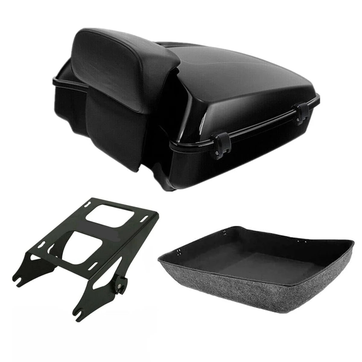 Motorcycle Top Case Box Suitcases Boot Trunk With Luggage Rack For Harley Touring Road King Road Glide Street Glide 2009-2025