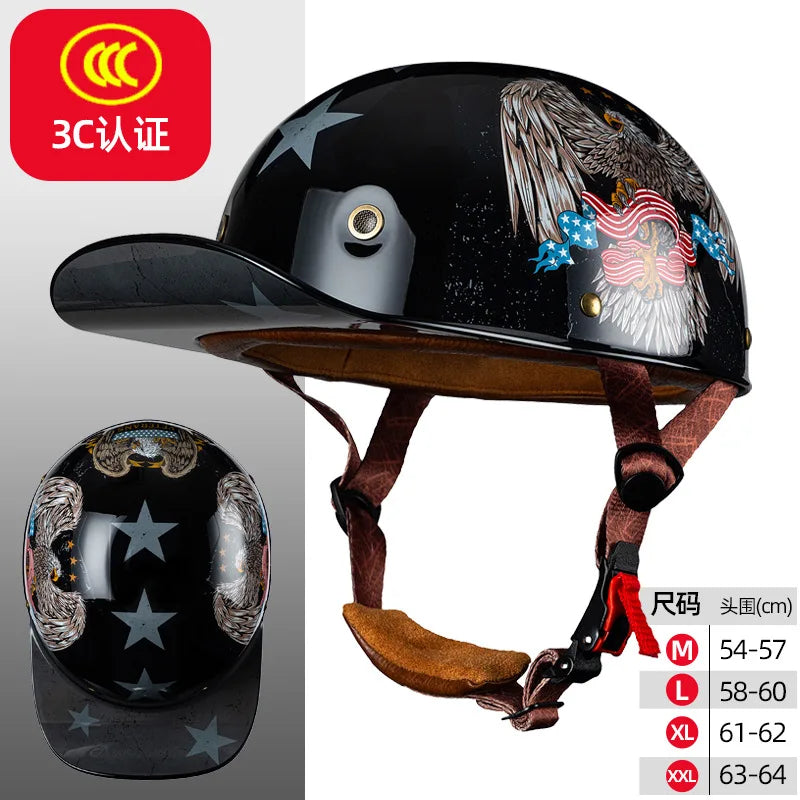 Motorcycle Helmet Electric Vehicle Riding Locomotive for Harley Retro Half Helmet Four Seas Universal Helmet Helmet Wholesale