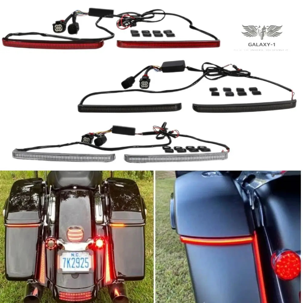 Motorcycle LED Saddlebag Brake Flowing Turn Signal Running Accent