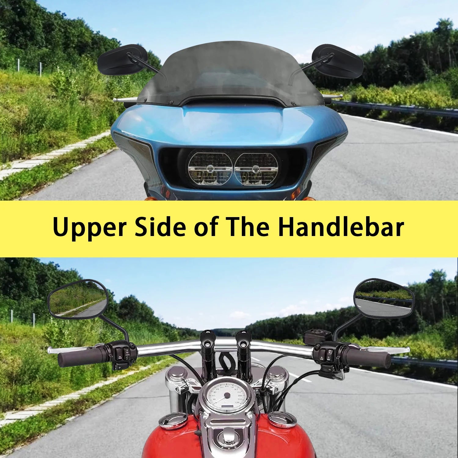Rear View Mirrors For Harley 1982-2025 Touring Road Glide Electra Glide Road King Street Glide Sportster Dyna Softail Motorcycle