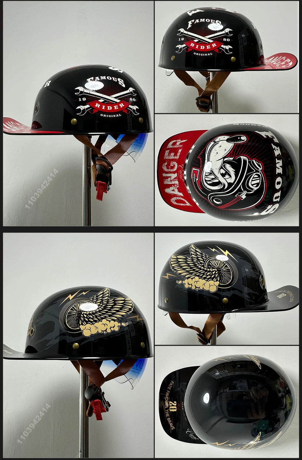 Motorcycle Helmet Street Retro Baseball Cap Moto Helmet with Blue Lenses Half Helmet Men Women Capacete De Moto ECE DOT Approved
