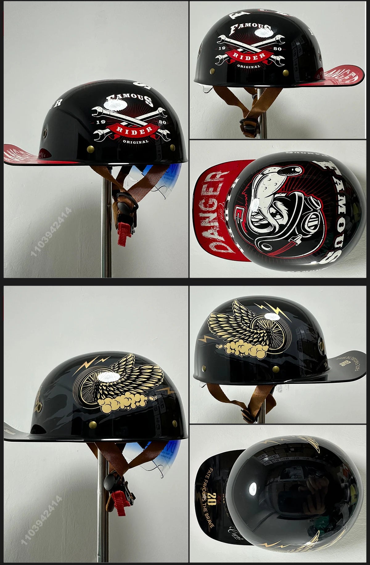 Motorcycle Helmet Street Retro Baseball Cap Moto Helmet with Blue Lenses Half Helmet Men Women Capacete De Moto ECE DOT Approved