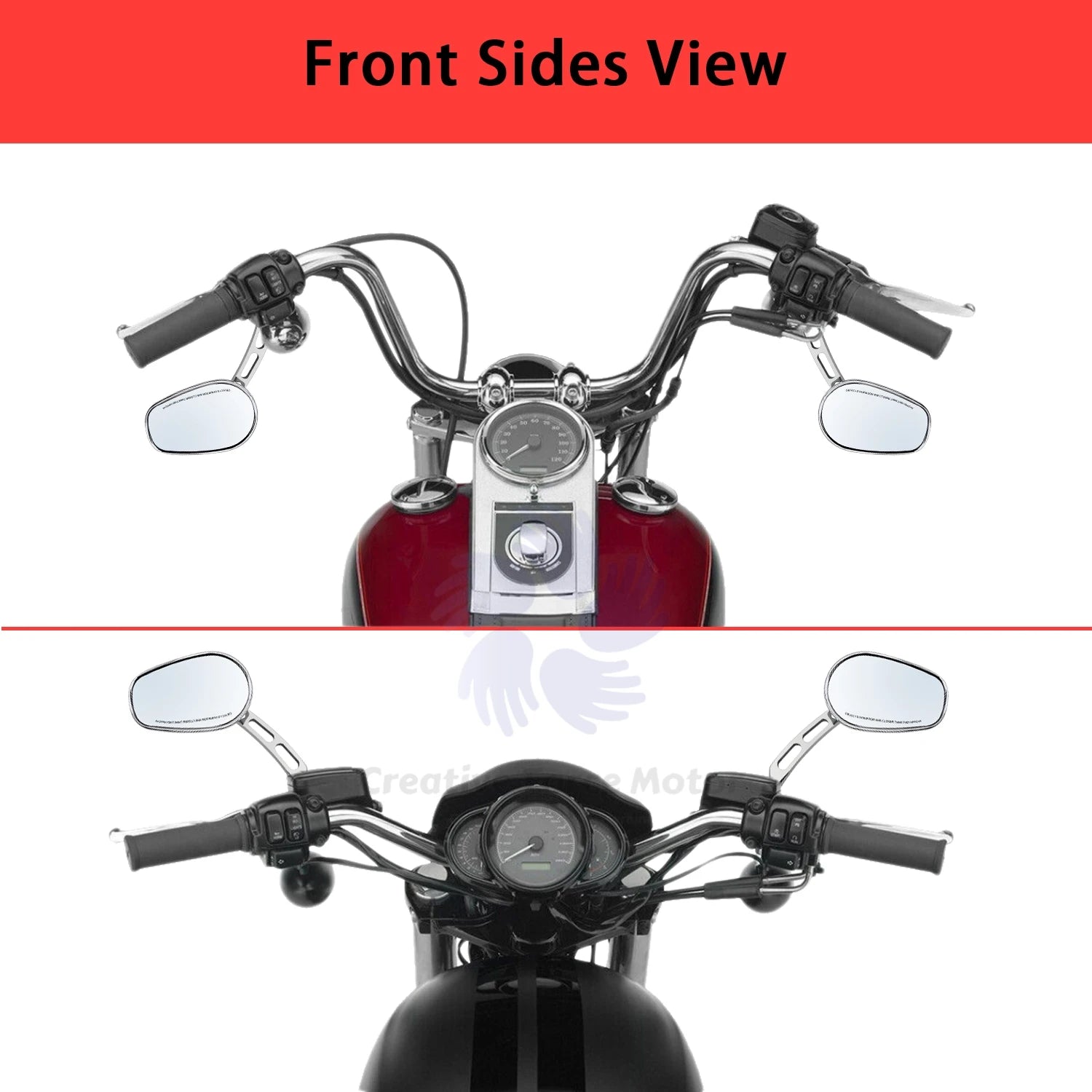 8MM Motorcycles Mirrors Rear View Side Mirror For Harley Honda Davidson Touring 360° Road King Street Glide Sportster 1984-2024