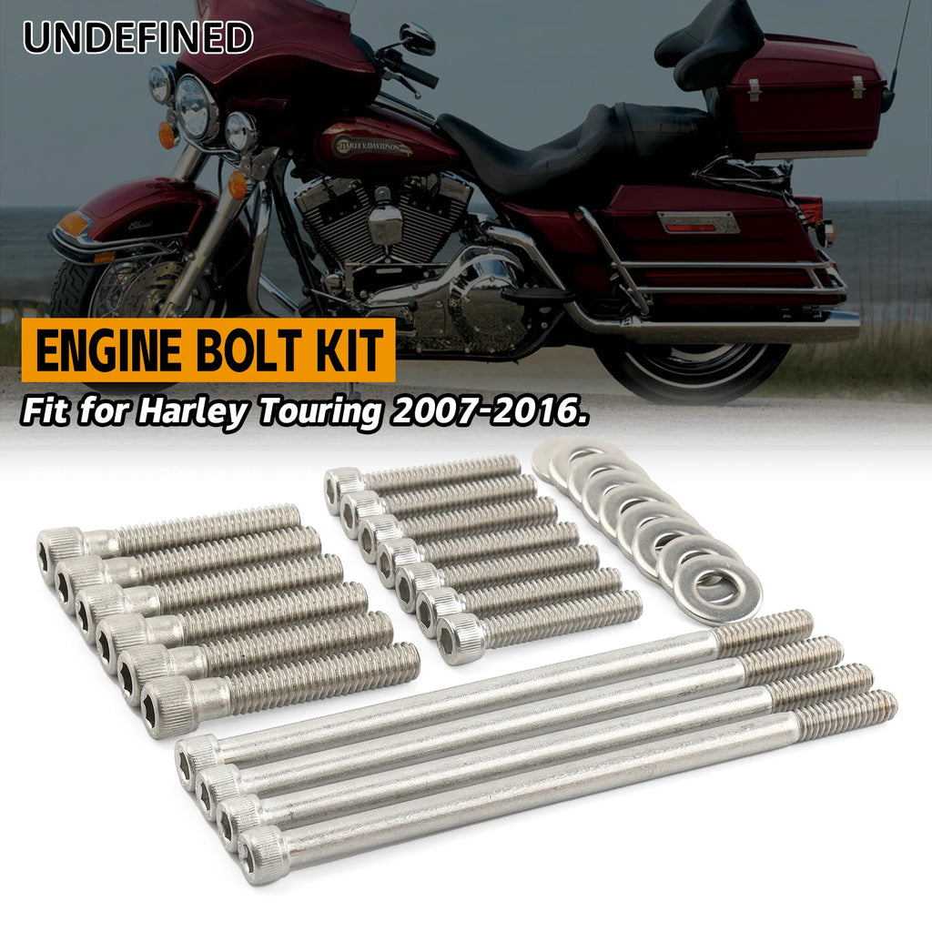 Motorcycles Engine Stainless Steel Screws Cover Bolt Kit For Harley Touring Electra Glide Street Glide Road Glide 2007-2016