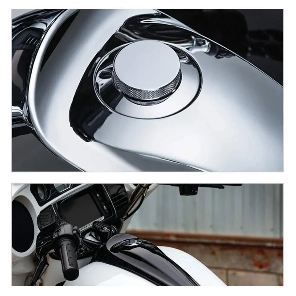 1PCS Motorcycle Pressure Type Tank Lid CNC Oil Cap Flush Pop Up Reservoir Gas Cap Vented Fuel Tank For Harley Davidson 1982-2018