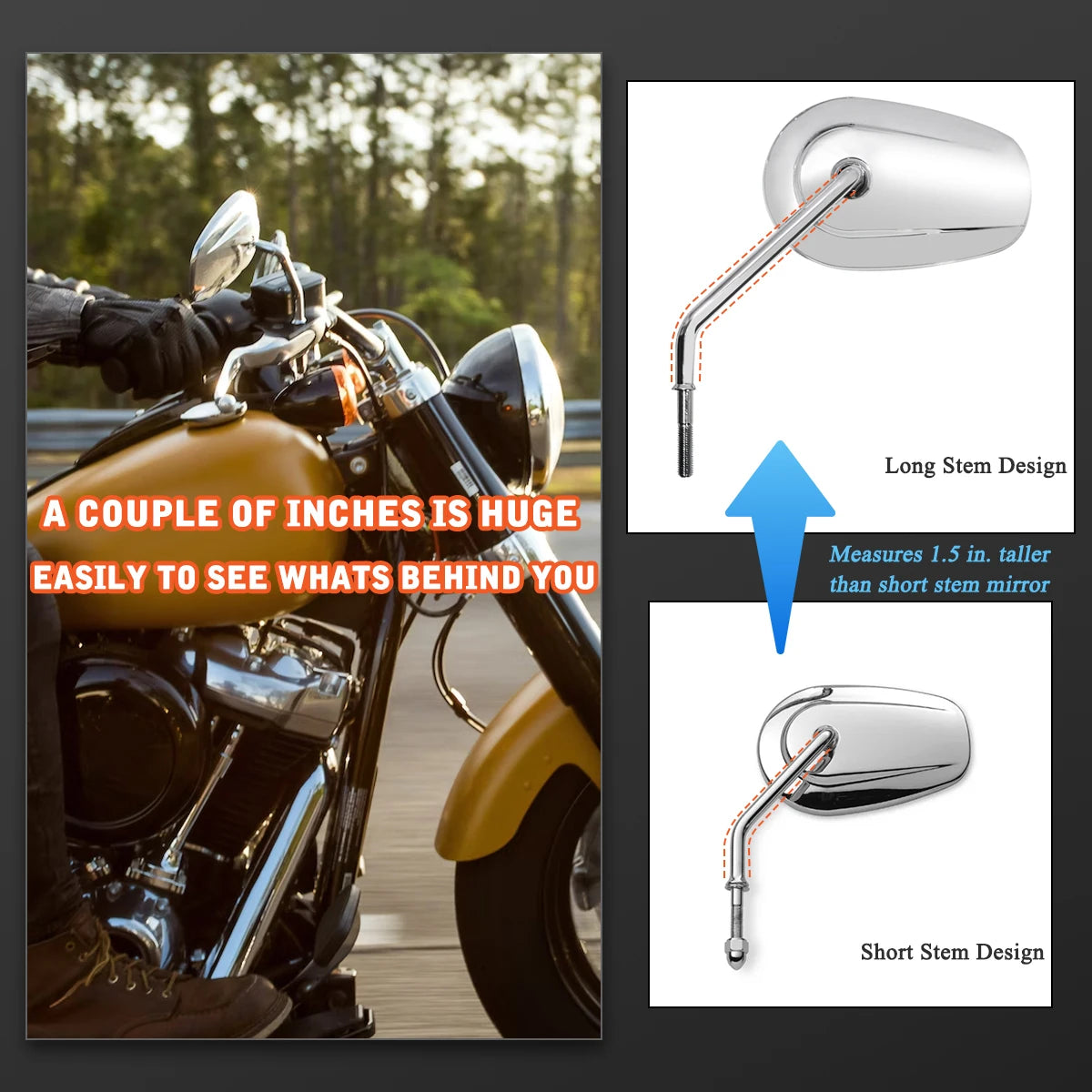 Rear View Mirrors For Harley 1982-2025 Touring Road Glide Electra Glide Road King Street Glide Sportster Dyna Softail Motorcycle