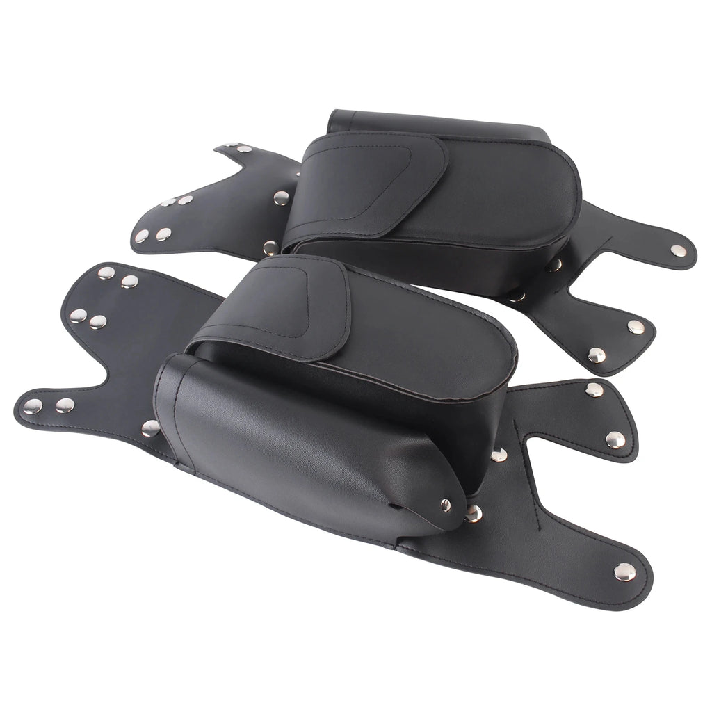 Motorcycle Black Pair Saddlebag Guard Crash Bar Bag Water Bottle Holder For Harley Touring All models