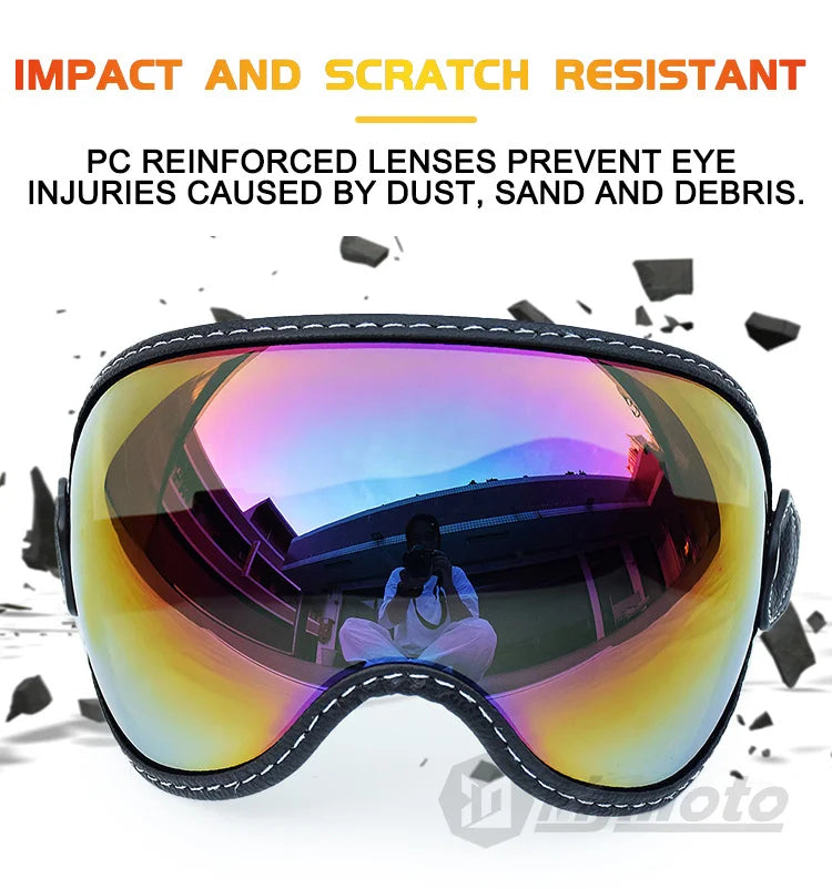 Motorcycle Helmet Glasses Sun Protection Women's Men Moto Glasses Helmet Goggles Anti-Fog Sun Visor Motocross Helmet Eyeglasses