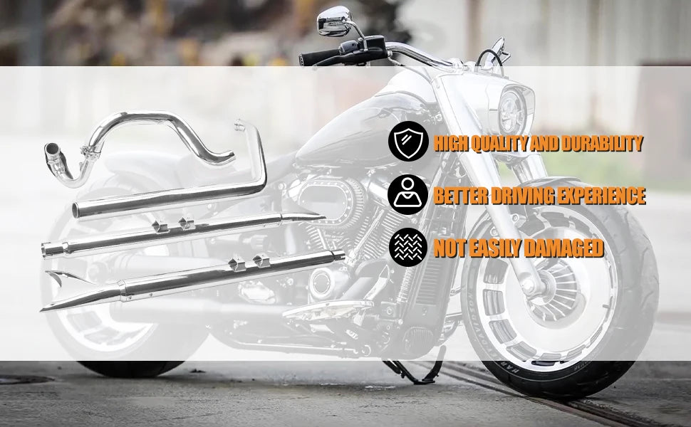 Motorcycle Exhaust Pipe Dual System Chrome For Harley Softail Breakout Slim FLS Fatboy FLSTF Deluxe FLSTN Standard FXST 07-2017