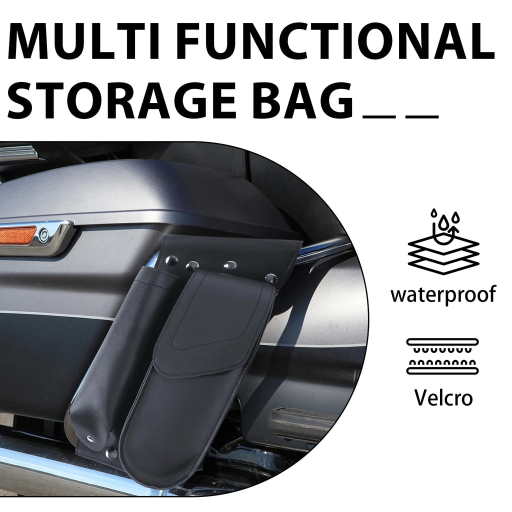 Motorcycle Black Pair Saddlebag Guard Crash Bar Bag Water Bottle Holder For Harley Touring All models