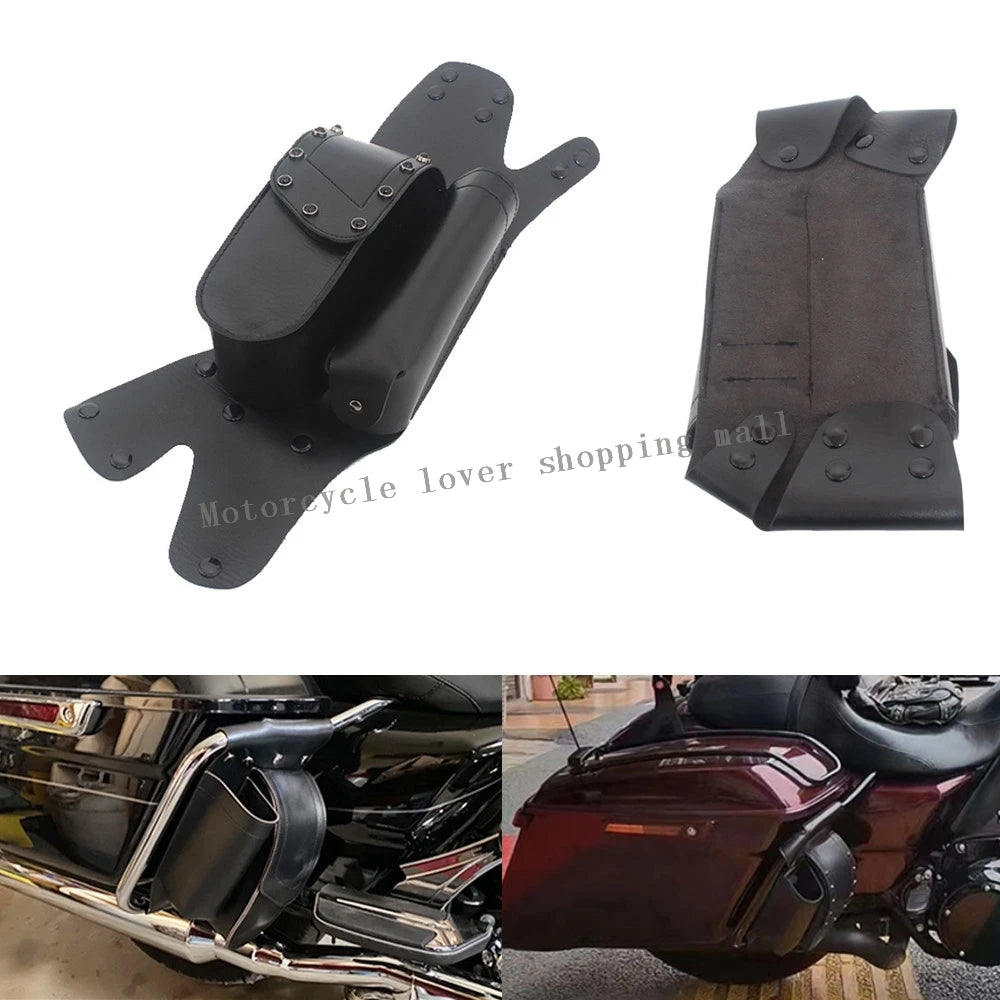 Motorcycle  Accessories Saddlebag Tool Water Bottle Holder Saddle Bag Guard Bags For Harley Touring Road King Electra Glide FLHX