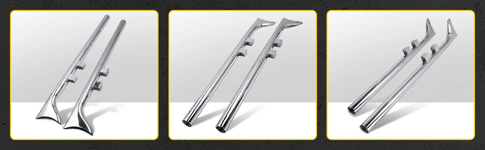 Steel 36" Fishtail Exhaust Muffler Pipe Slip On for Harley Touring 1995-2006 1 Pair for Harley Touring Motorcycle
