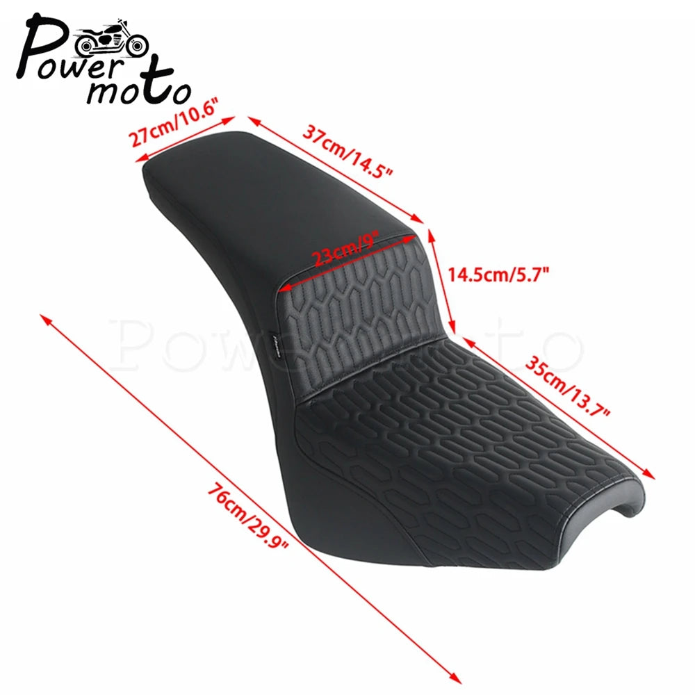 Leather Driver Passenger Seat Two up Seat Cushion Cover For Harley Softail Slim Street Bob Heritage Classic Deluxe 2018-2024