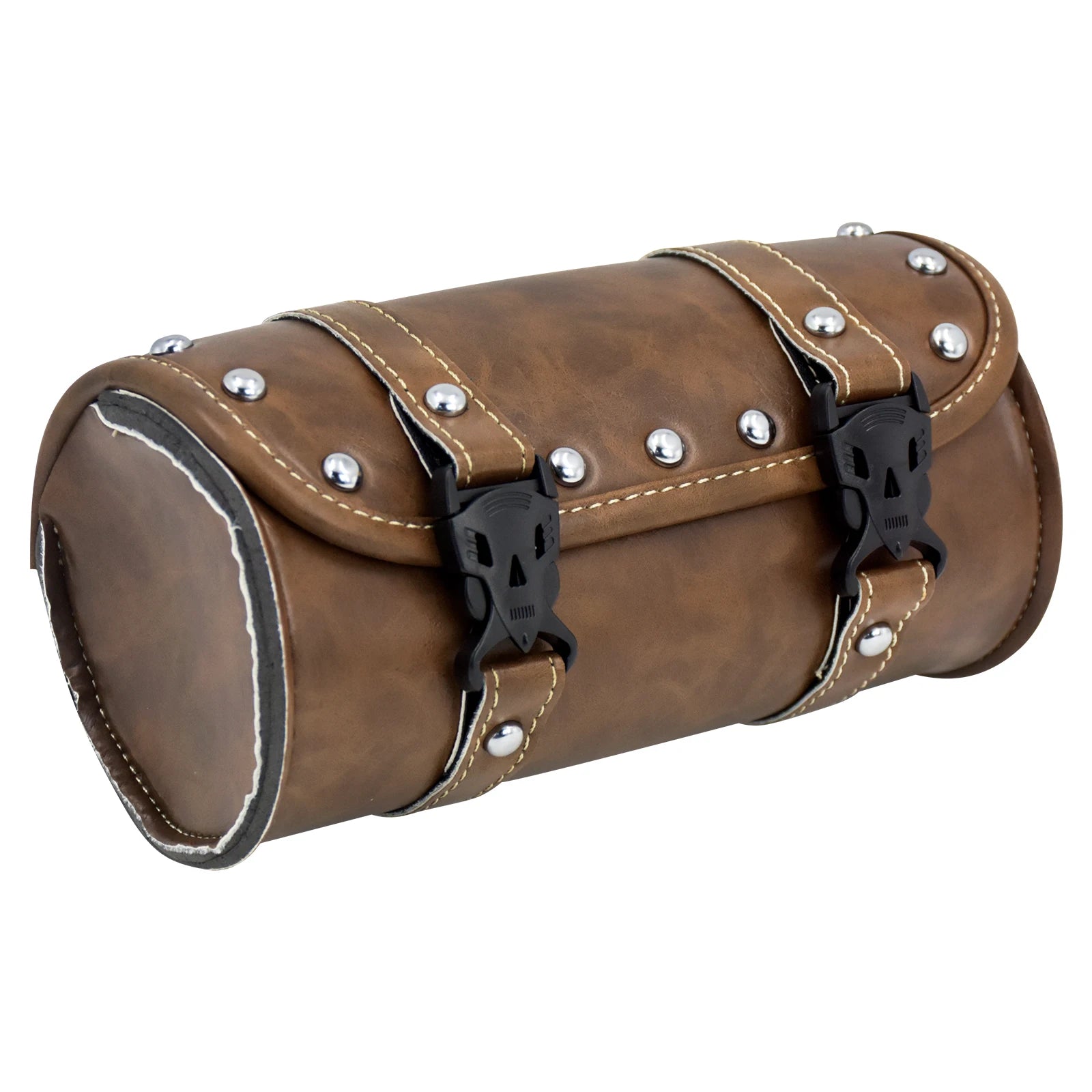 Motorcycle Fork Saddle Bags Leather Waterproof Tool Roll Barrel Bag Saddlebags Storage For Harley Sportster Touring Dyna Softail
