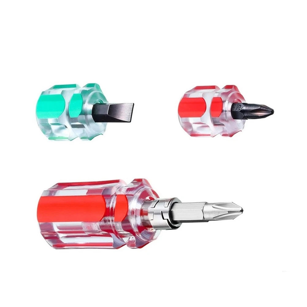 3Pcs Short Screwdriver Flat Head Cross-Head 2-in-1 Set For Narrow Spaces Repairing Sewing Machines Hand Tools
