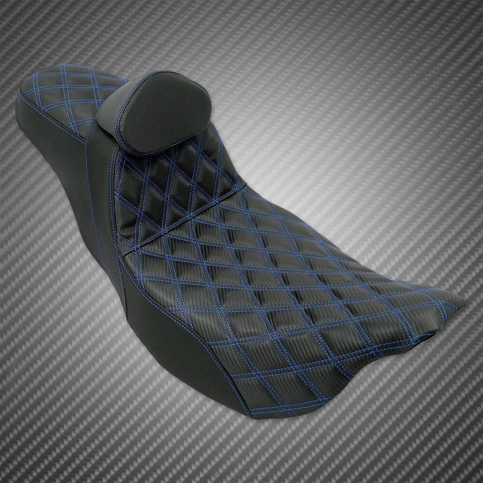 Motorcycle 2-Up Seat With Driver Backrest Cushions Lattice Stitch Front Rear Seat For Harley Touring Electra Glide FLHR 2009-23
