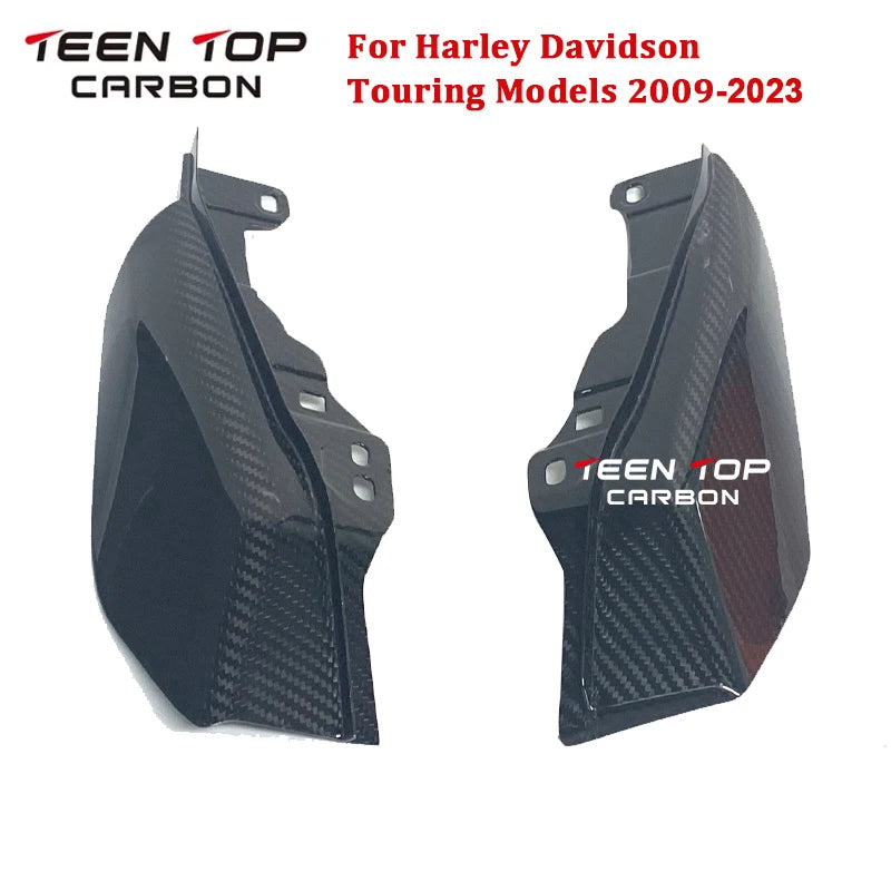 Carbon Fiber Mid-Frame Air Deflector For Harley Touring Models Motorcycle Engine Heat Shield Guard Air Fairing Cover 2009-2023