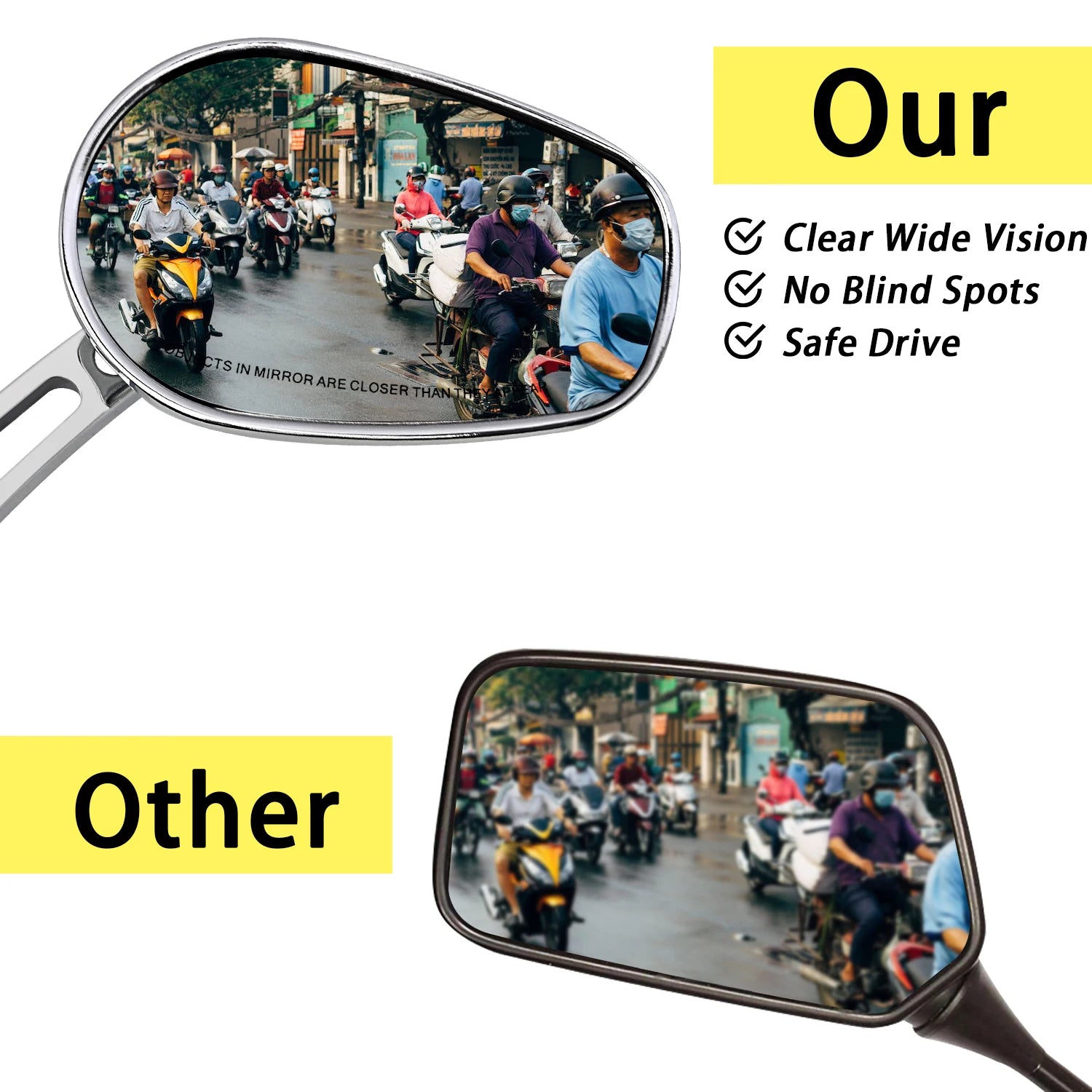 8MM Motorcycles Mirrors Rear View Side Mirror For Harley Honda Davidson Touring 360° Road King Street Glide Sportster 1984-2024