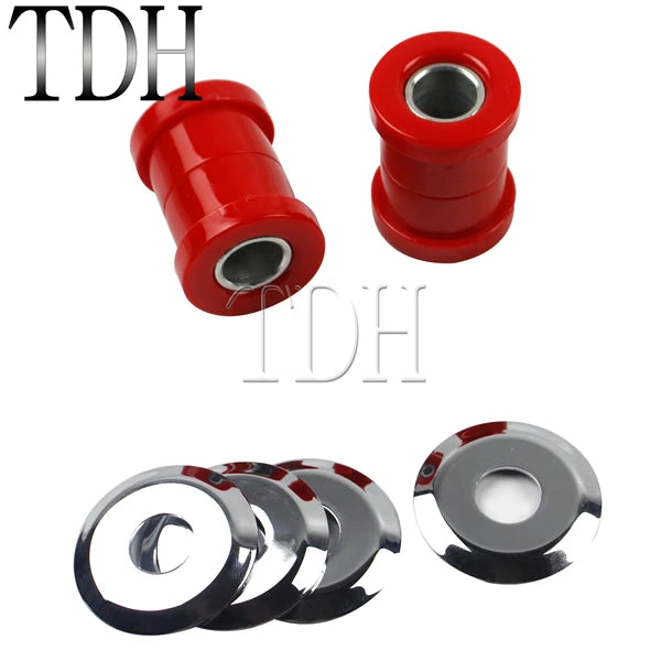 For Harley Big Twins Sportsters 73-17 Motorcycle Red Chrome Polyurethane Handlebar Riser Bushings Damper Kit Handle Bar Bushing
