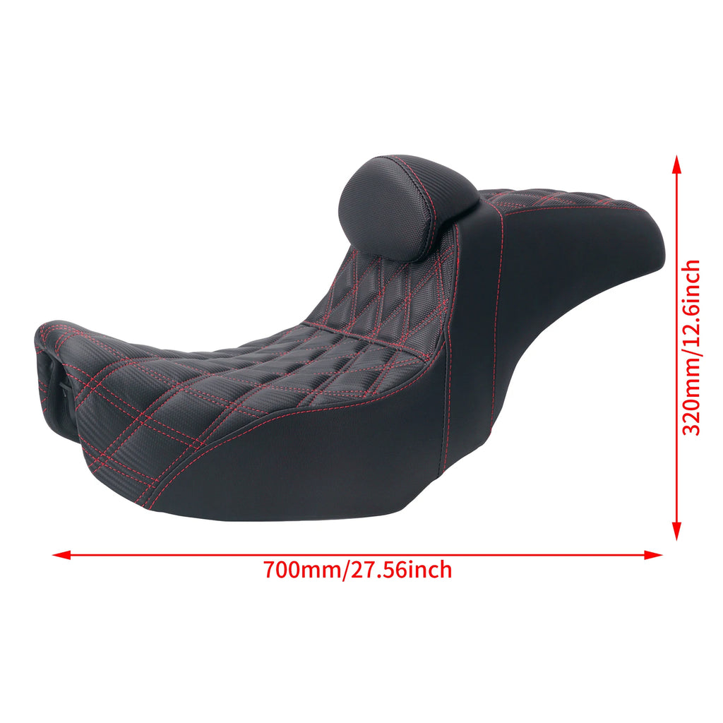 Motorcycle Two Up Seat With Backrest Driver Passenger Saddle Cushions Seat For Harley Dyna Low Rider Fat Bob Street Bob 06-2017