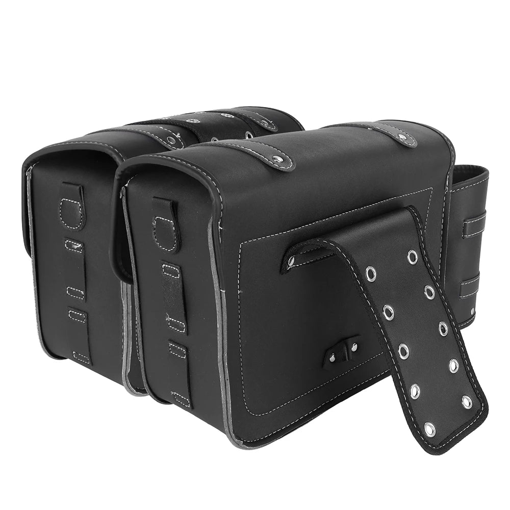 1 Pair Motorcycle Saddlebags PU Leather Luggage Pouch Side Tool Bag Saddle Bags For Harley Sportster XL 883 XL 1200