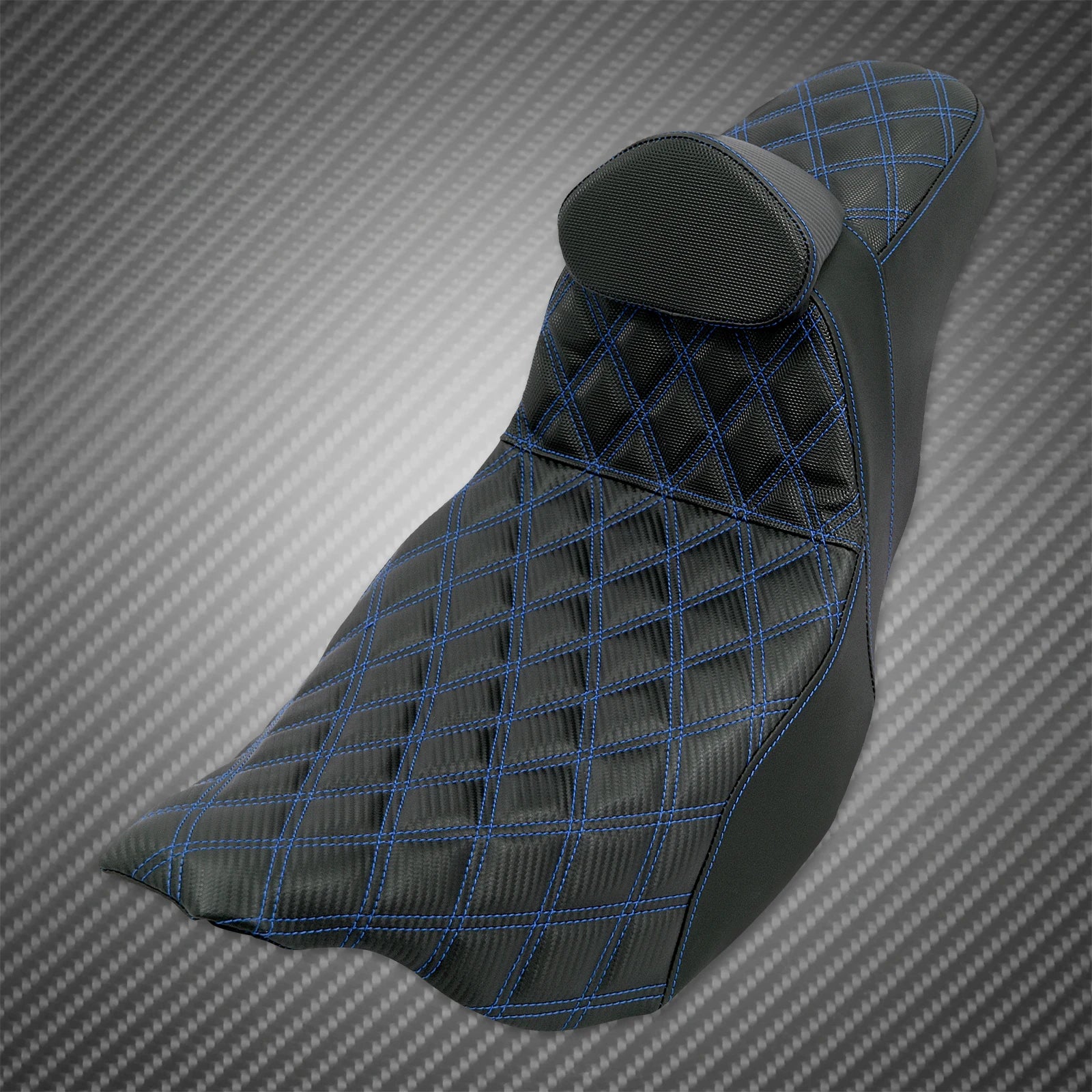 Motorcycle 2-Up Seat With Driver Backrest Cushions Lattice Stitch Front Rear Seat For Harley Touring Electra Glide FLHR 2009-23