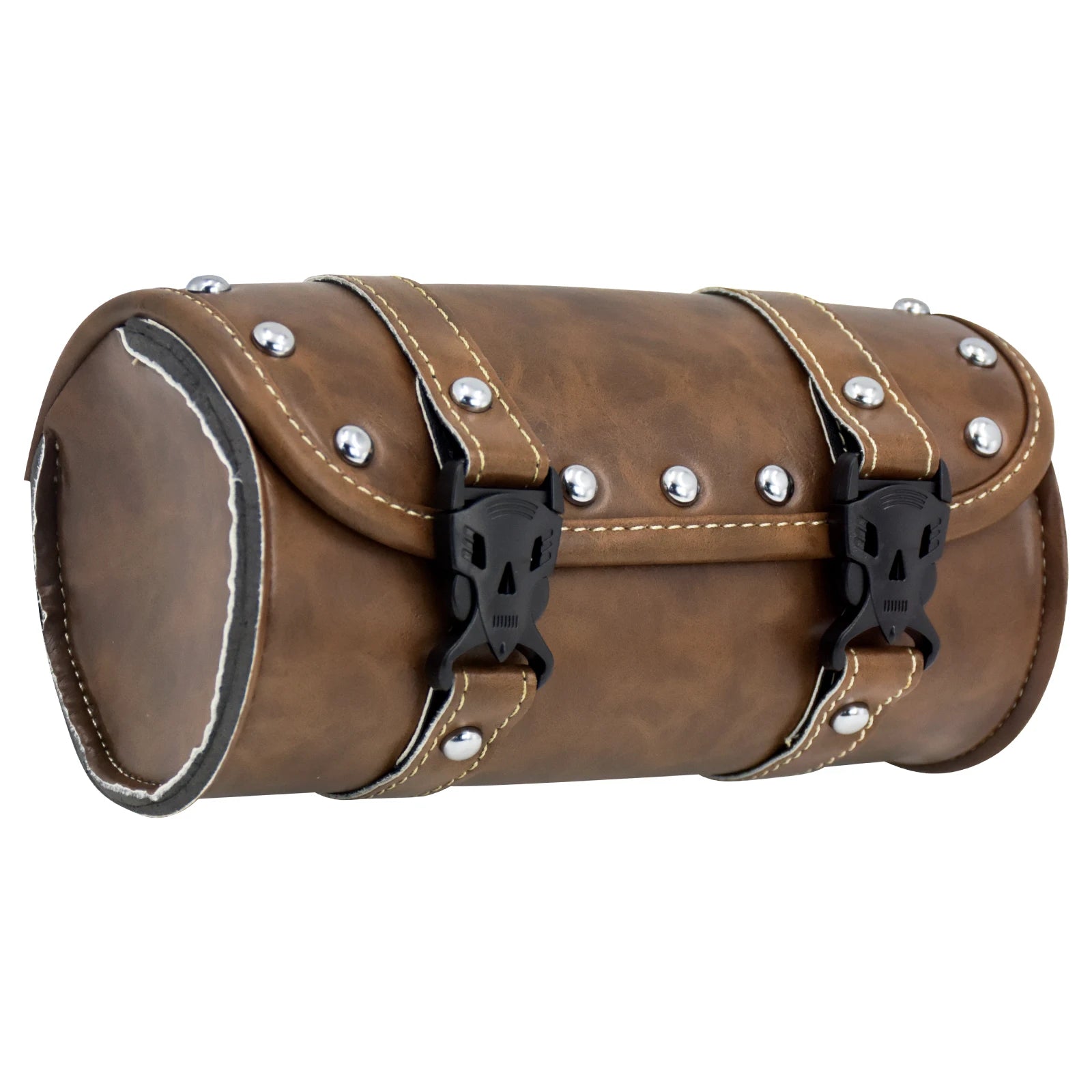 Motorcycle Fork Saddle Bags Leather Waterproof Tool Roll Barrel Bag Saddlebags Storage For Harley Sportster Touring Dyna Softail