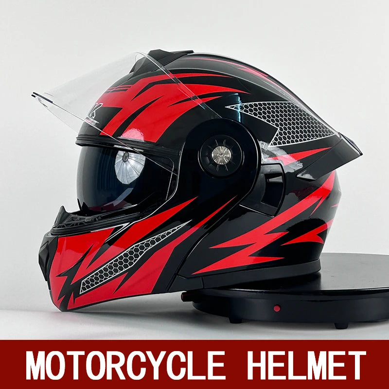 Motorcycle helmet men's and women's face helmet winter and summer motorcycle full helmet double lens four-season universal helme