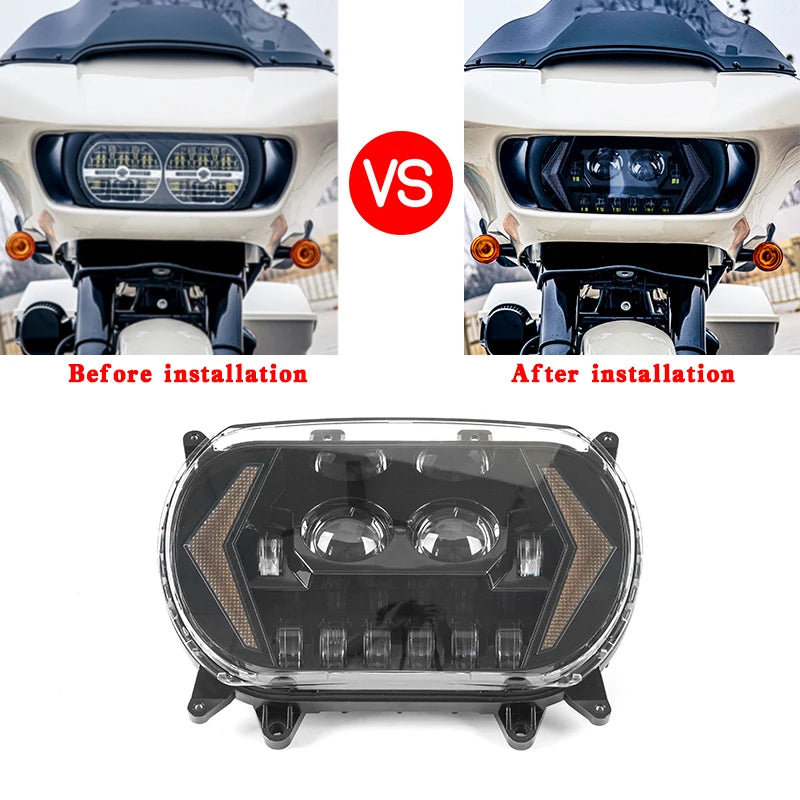 Road Glide LED Headlight  with High/Low Beam  with Turn Signals & DRL  For Harley Davidson  Road Glide 2015-2023 Headlight