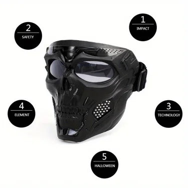 Motorcycle skull mask wind goggles outdoor sports riding glasses Halloween props windproof tactical mask