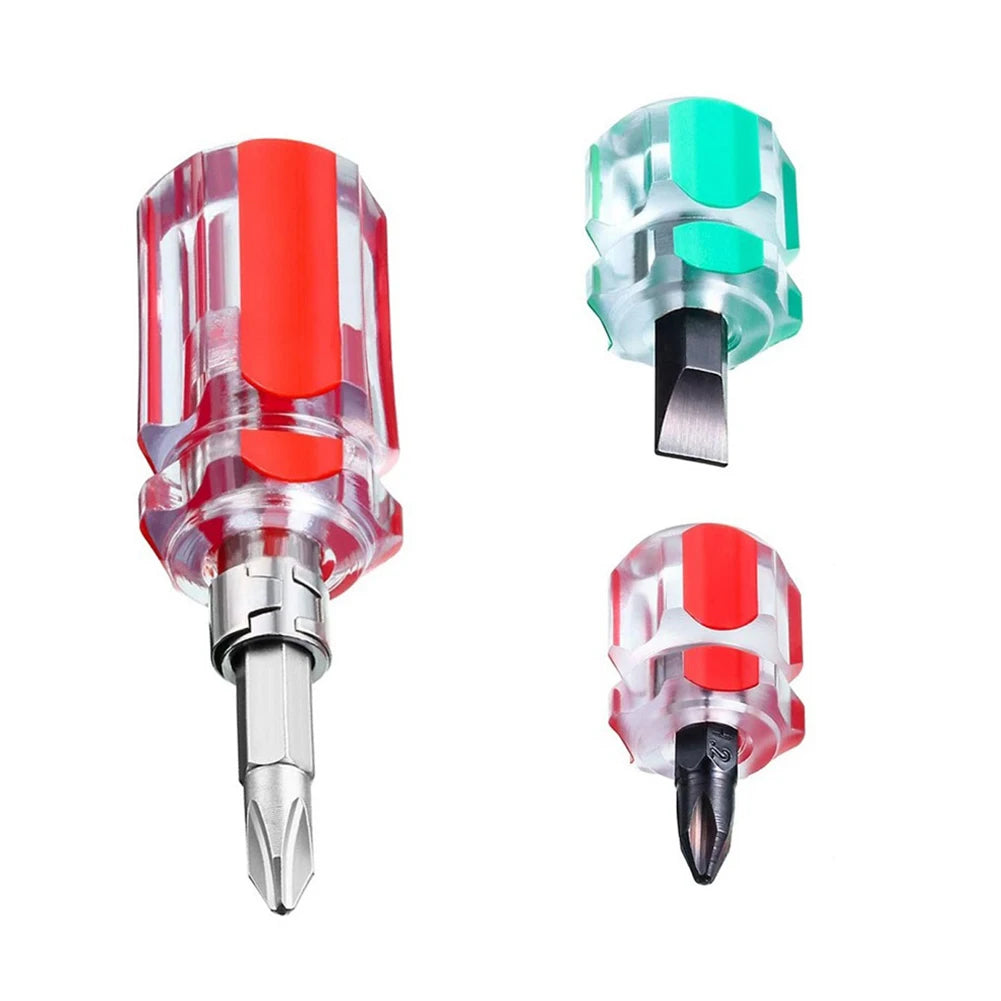 3Pcs Short Screwdriver Flat Head Cross-Head 2-in-1 Set For Narrow Spaces Repairing Sewing Machines Hand Tools