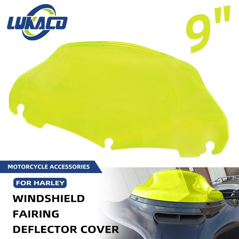 9 " Windshield Fairing Motorcycle Windscreen Windshield Deflector For Harley Road Glide Ultra Custom FLTRU CVO FLTR FLTRX 14-23