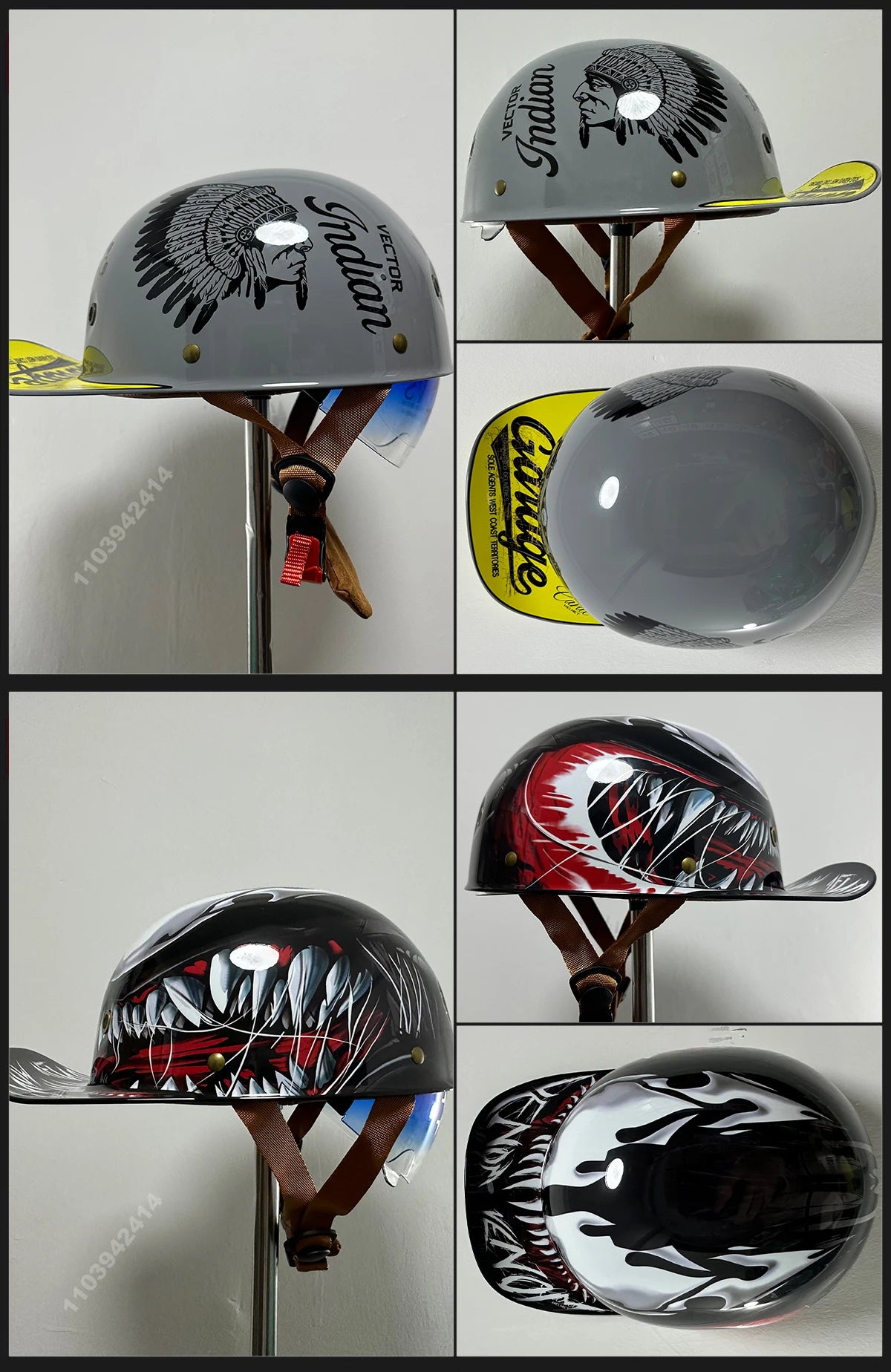 Motorcycle Helmet Street Retro Baseball Cap Moto Helmet with Blue Lenses Half Helmet Men Women Capacete De Moto ECE DOT Approved