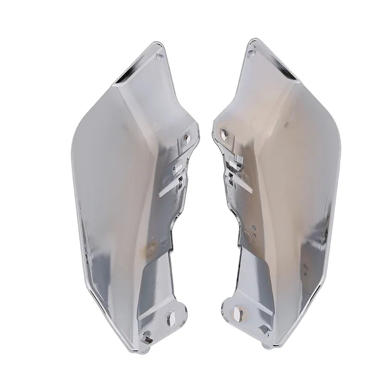 Fit for Harley '09-later Touring and Trike Models Black/Silver 1 Pair Air Deflector Fairing Heat Shield Trim Cover Mid-Frame ABS