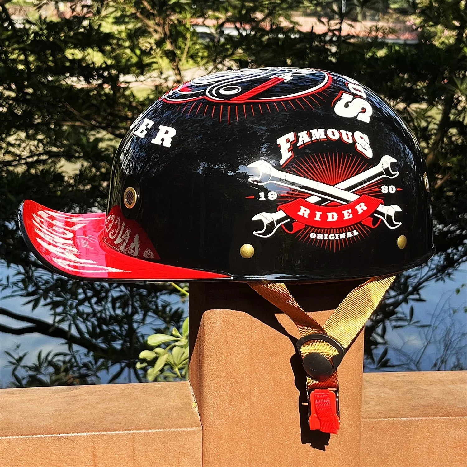 Motorcycle Helmet MTB Bike Unisex Cycling Safety Protector Half Face Type Retro Vintage Fashion Motorbike Accessories