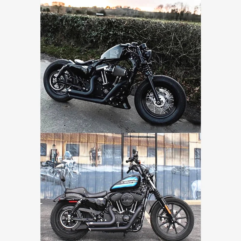 Black Chrome Motorcycle V-H Dual Exhaust System Muffler Exhaust Pipe For Harley Sportster XL1200 XL883 Iron XL 1200 883 X48 V72