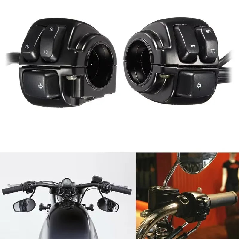 Motorcycle 1" 25mm Handlebar Switches Control And Wiring Harness For Harley Softail 1996-2012 Dyna Sportster XL 883 1200 V-Rod