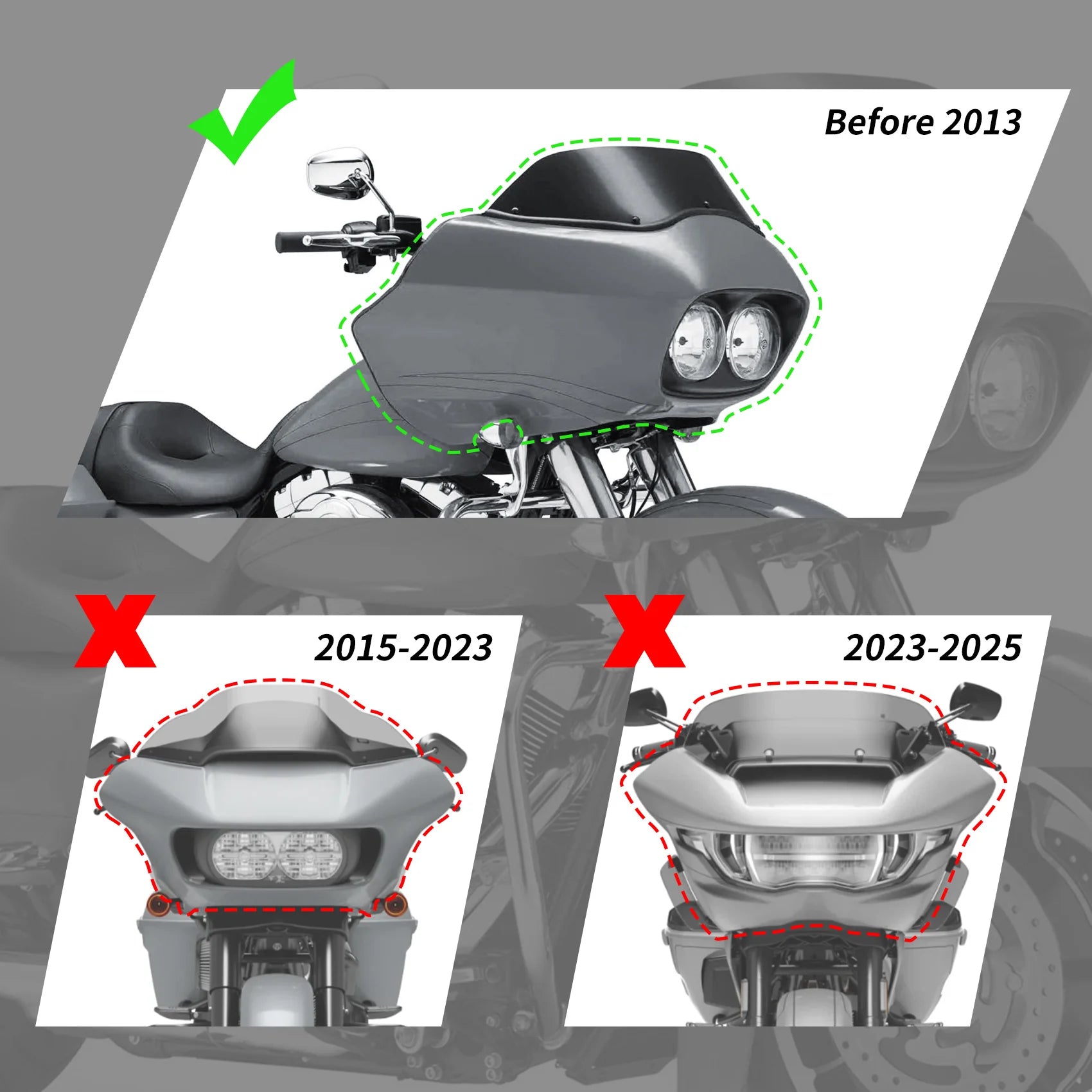 Inner Outer Fairing For Harley Touring FLTR Road Glide 1998-2013 2011 2009 2006 2003 2001 Motorcycle Accessories