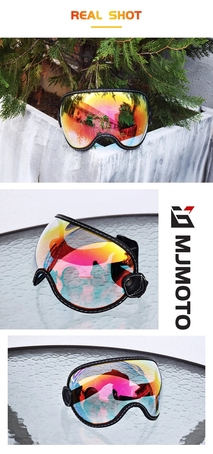 Motorcycle Helmet Glasses Sun Protection Women's Men Moto Glasses Helmet Goggles Anti-Fog Sun Visor Motocross Helmet Eyeglasses
