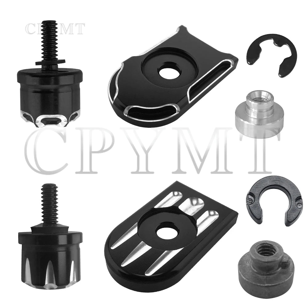 Motorcycle Rear Fender Seat  Aluminum Bolt Screw Nut Tab Cover fit For Harley XL Dyna Softail Touring Motorbikes 1996-2019