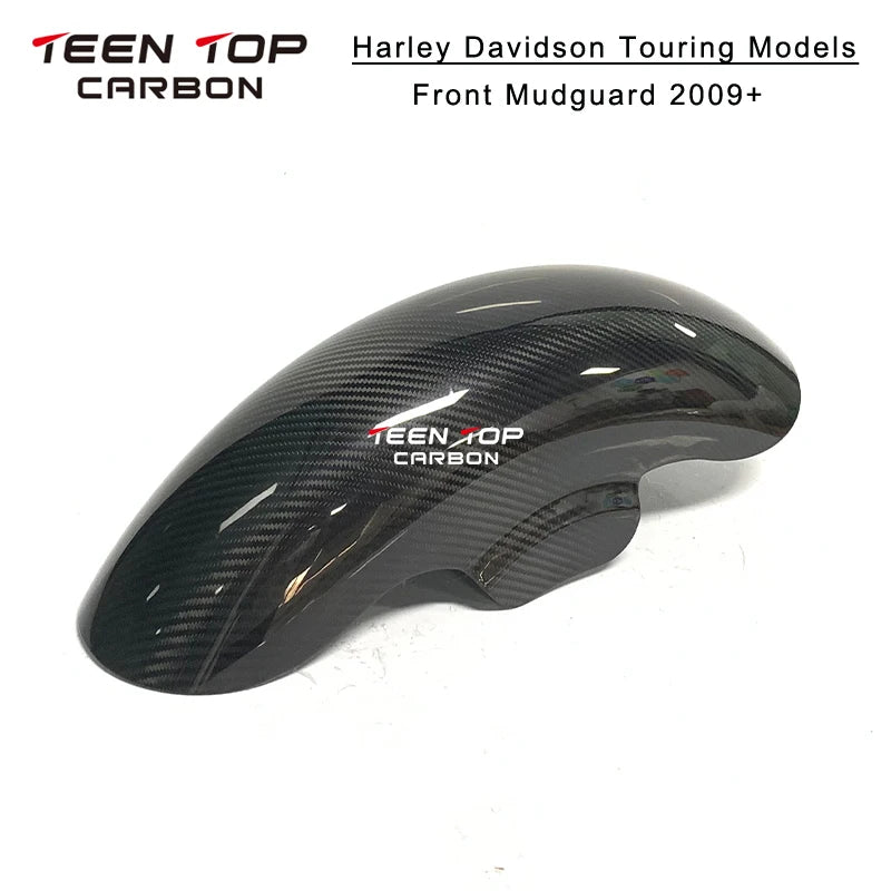 Real Carbon Fiber Front Mudguard For Harley Davidson Touring Models 2009-2023 Motorcycle Exhaust Carbon Front Fender For Harley